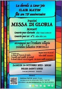 Affiche du concert célébrant les 75 ans de l’ACJ Clair Matin