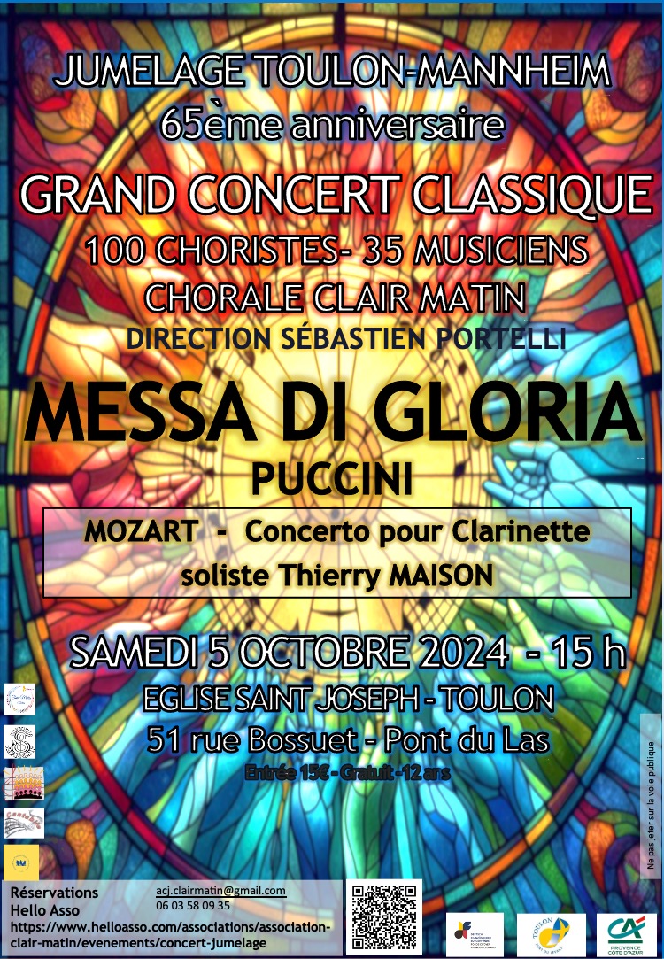 Affiche du grand concert du jumelage Toulon-Mannheim du 5 octobre 2024